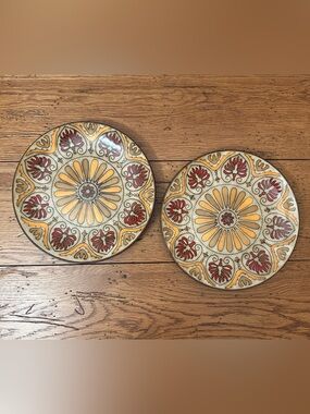 Pier 1 Myra Brown Glazed Stoneware Salad Plate - Set of 2
